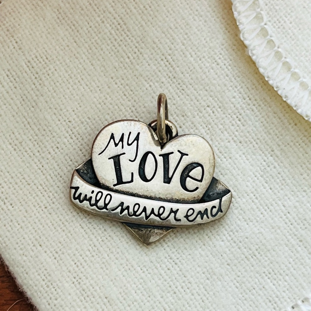 James Avery "My Love Will Never End" Heart Charm
